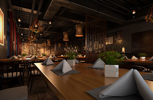 西青简约大气中式风格餐厅设计装修效果图