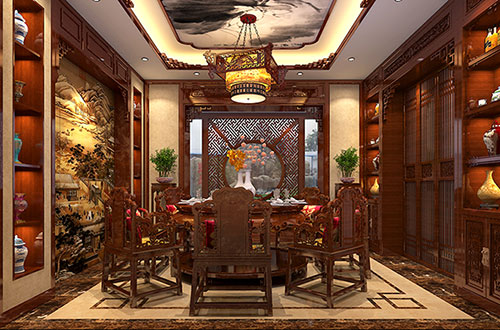 西青温馨雅致的古典中式家庭装修设计效果图